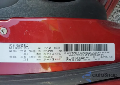 2015 Chrysler Town & Country S from USA, damaged, VIN 2C4RC1HG0FR618620